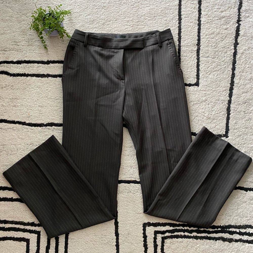PAUL SMITH BLACK LABEL Brown Wool Striped Full Length Trousers